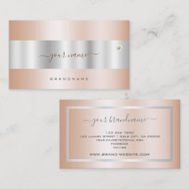 Glamour Rose Gold und Silber mit Imitaten Diamond Visitenkarte