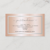 Glamour Rose Gold und Silber mit Imitaten Diamond Visitenkarte (Rückseite)