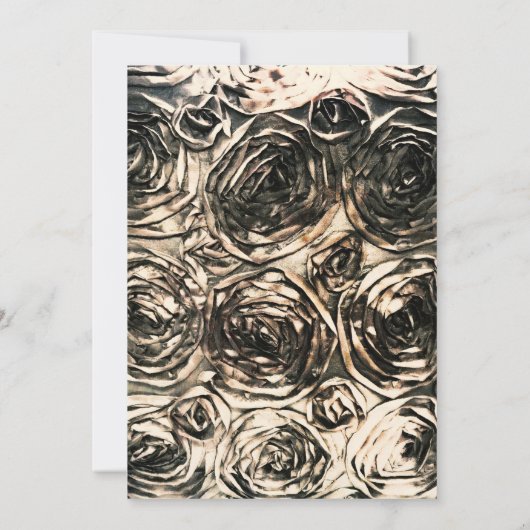 Glamour Rose Goldbronze Rustikale Hochzeit Einladung (Rückseite)