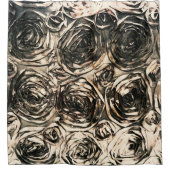 Glamour Rose Goldbronze Rustikales Blumengläschen Duschvorhang (Vorderseite)