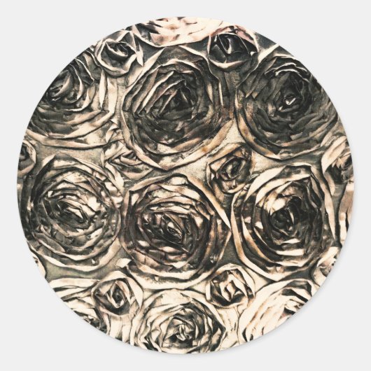 Glamour Rose Goldbronze Rustikales Blumengläschen Runder Aufkleber (Vorderseite)