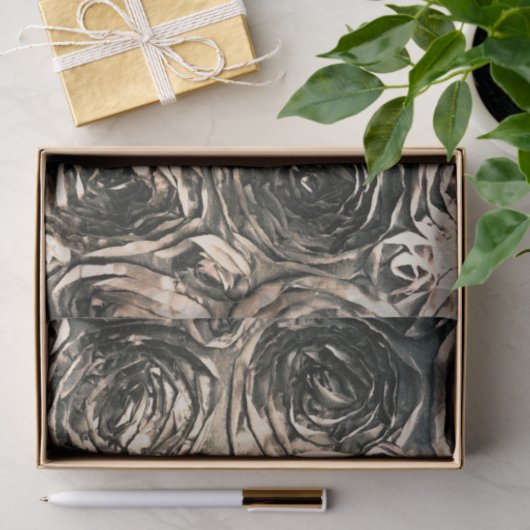 Glamour Rose Goldbronze Rustikales Blumengläschen Seidenpapier (Geschenk)