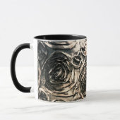 Glamour Rose Goldbronze Rustikales Blumengläschen Tasse (Links)