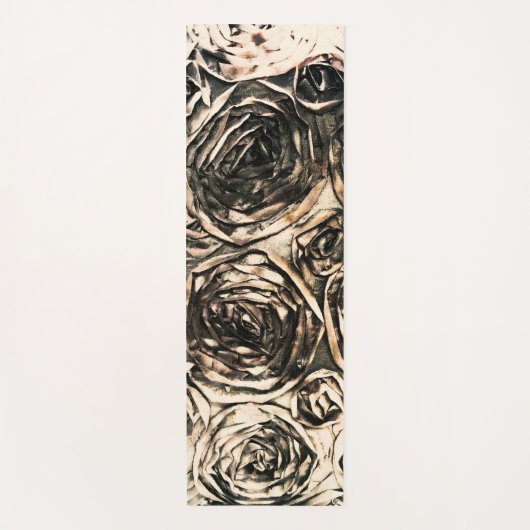 Glamour Rose Goldbronze Rustikales Blumengläschen Yogamatte (Vorderseite)