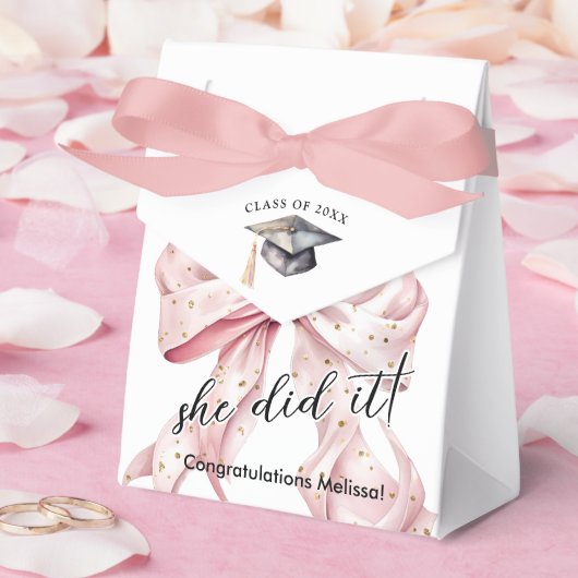 Glamour Rosegold Bow Abschluss Geschenkschachtel (Hochzeit)