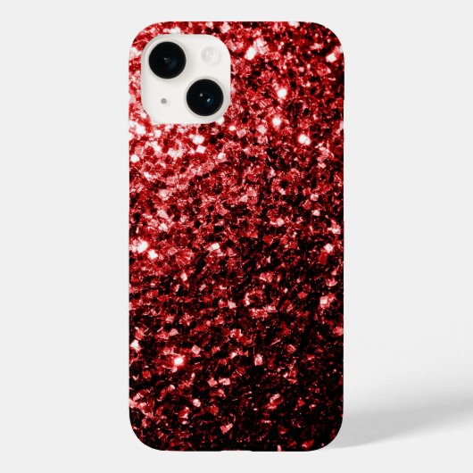 Glamour Roter Glitzer Glitzern Case-Mate iPhone Hülle (Rückseite)