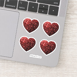 Glamour Roter Glitzer Glitzern Herzens Aufkleber