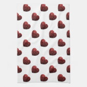 Glamour Roter Glitzer Glitzern Herzmuster Geschirrtuch (Vertikal)