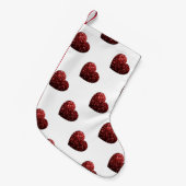 Glamour Roter Glitzer Glitzern Herzmuster Kleiner Weihnachtsstrumpf (Vorderansicht (hängend))