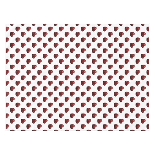 Glamour Roter Glitzer Glitzern Herzmuster Tischdecke (Vorderseite (Horizontal))