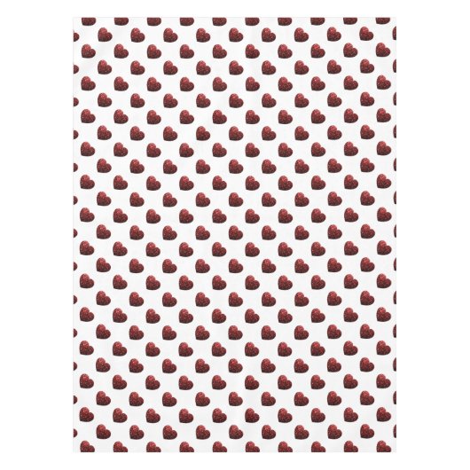 Glamour Roter Glitzer Glitzern Herzmuster Tischdecke (Vorderseite)