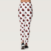Glamour Roter Glitzer Glitzern Herzmuster weiß Leggings (Rückseite)