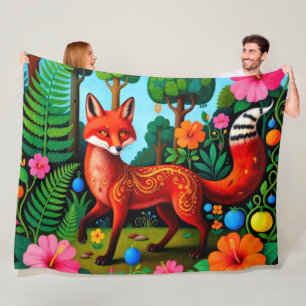 Glamour Rotfuchs Tier Fleecedecke