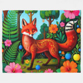 Glamour Rotfuchs Tier Fleecedecke (Vorderseite (Horizontal))