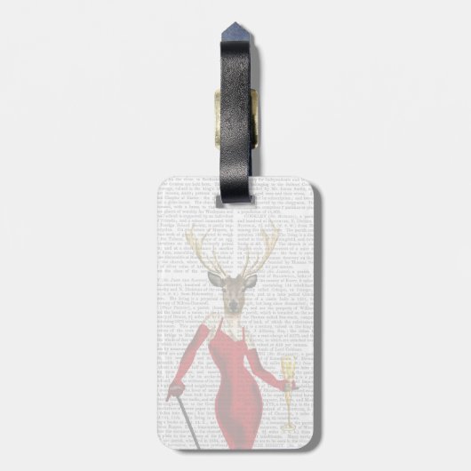 Glamour-Rotwild im Rot Gepäckanhänger (Rückseite vertikal)