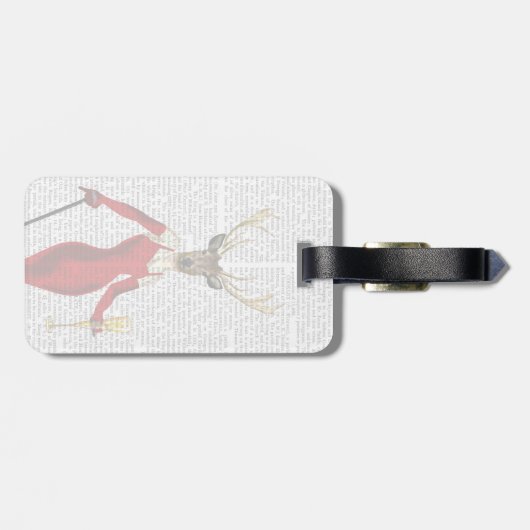 Glamour-Rotwild im Rot Gepäckanhänger (Rückseite horizontal)