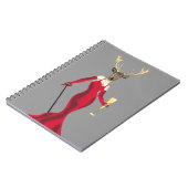 Glamour-Rotwild im Rot Notizblock (Linke Seite)