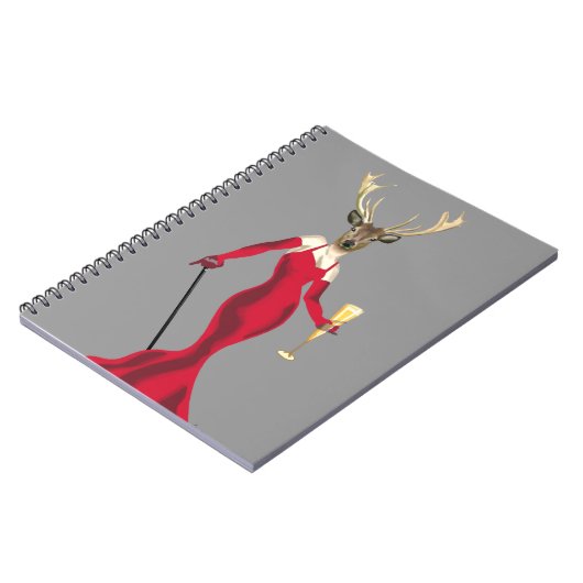 Glamour-Rotwild im Rot Notizblock (Linke Seite)