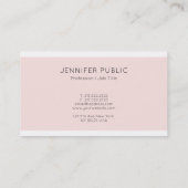 Glamour Schlicht Modernes Design Rosa Beruflich Visitenkarte (Rückseite)