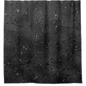 Glamour schwarz monochromatische gliterartige Text Duschvorhang (Vorderseite)