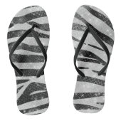 Glamour Schwarz-weißer Funkelnd Glitzer Zebra Stri Badesandalen (Fußbett)