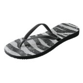 Glamour Schwarz-weißer Funkelnd Glitzer Zebra Stri Badesandalen (Schrägansicht)