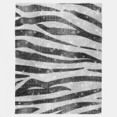 Glamour Schwarz-weißer Funkelnd Glitzer Zebra Stri Fleecedecke (Vorderseite)