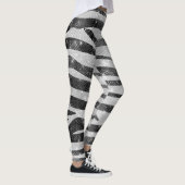 Glamour Schwarz-weißer Funkelnd Glitzer Zebra Stri Leggings (Rechts)
