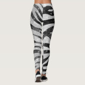 Glamour Schwarz-weißer Funkelnd Glitzer Zebra Stri Leggings (Rückseite)