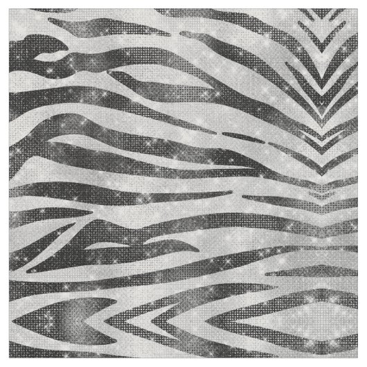 Glamour Schwarz-weißer Funkelnd Glitzer Zebra Stri Stoff (Nahaufnahme)