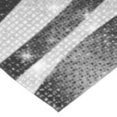 Glamour Schwarz-weißer Funkelnd Glitzer Zebra Stri Tischdecke (Schrägansicht)