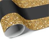 Glamour-schwarze Streifen mit dem GoldGlitzer Geschenkpapier (Rolleneckpunkt)