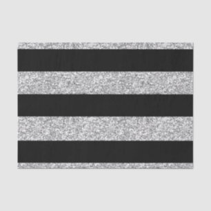 Glamour-schwarze Streifen mit dem silbernen Seidenpapier