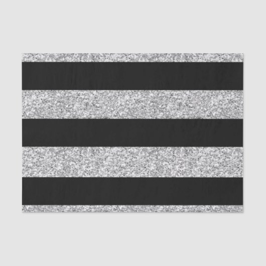 Glamour-schwarze Streifen mit dem silbernen Seidenpapier (Vorderseite)