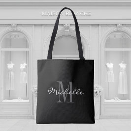 Glamour Schwarzweiß-Monogramm-Totasche Tasche