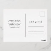 Glamour Script | Overlay und Foto Save the Date Folie Einladungspostkarte (Rückseite)