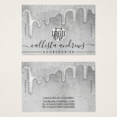 Glamour Silber Dick Glitzer Tropfen Logo-Armband (Vorne & Hinten)