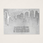 Glamour Silber Dick Glitzer Tropfen Logo-Armband (Rückseite)