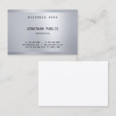 Glamour Silber Elegantes Minimalistisches modernes Visitenkarte (Vorne/Hinten)