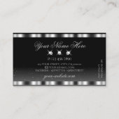 Glamour Silver Black Sparkling Diamonds Stilvoll Visitenkarte (Rückseite)