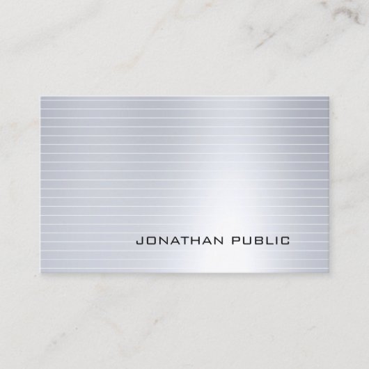 Glamour Silver Elegant Modernes, Berufliches Trend Visitenkarte (Vorderseite)