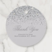 Glamour Silver Glitzer Geschenkanhänger (Rückseite)