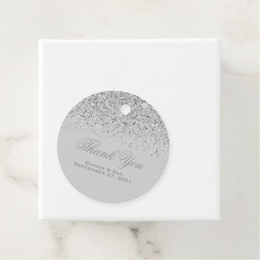 Glamour Silver Glitzer Geschenkanhänger (Beispiel)