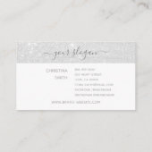 Glamour Silver Glitzer Glam Blende Logo Vorlage Visitenkarte (Rückseite)