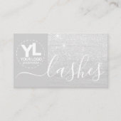 Glamour Silver Glitzer Glam Blende Logo Vorlage Visitenkarte (Vorderseite)