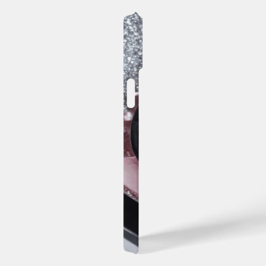 Glamour Silver Glitzer iPhone Case (Rückseite / Rechts)