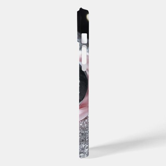 Glamour Silver Glitzer iPhone Case (Rückseite / Links)