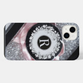Glamour Silver Glitzer iPhone Case Hülle (Rückseite (Horizontal))