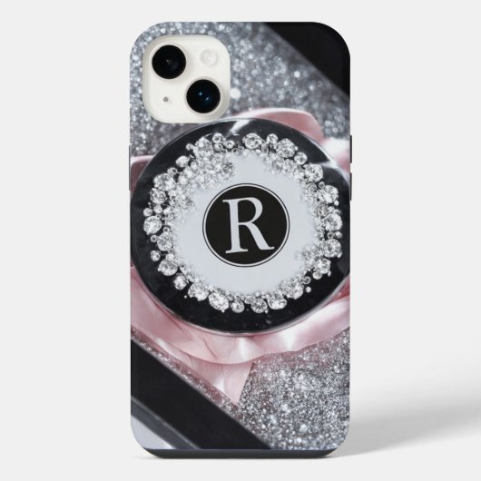 Glamour Silver Glitzer iPhone Case Hülle (Rückseite)