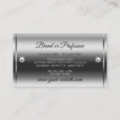 Glamour Silver Glitzer Luminous Sparkle Diamonds Visitenkarte (Rückseite)